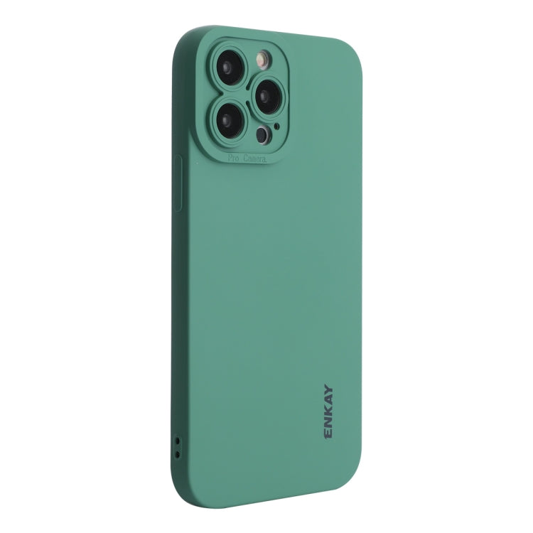 For iPhone 12 Pro ENKAY Liquid Silicone Phone Case(Dark Green) - iPhone 12 / 12 Pro Cases by ENKAY | Online Shopping UK | buy2fix