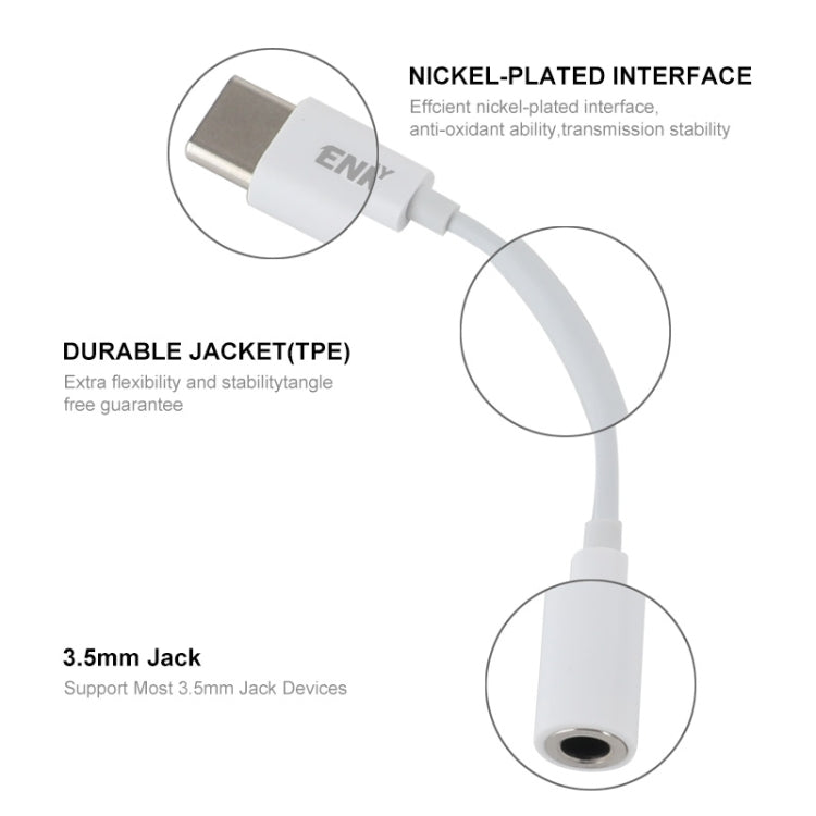 ENKAY USB-C / Type-C to 3.5mm Aux Adapter Digital Decoding Audio Cable -  by ENKAY | Online Shopping UK | buy2fix