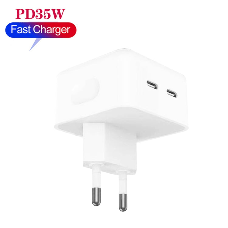 PD 35W Dual USB-C / Type-C Ports Charger for iPhone / iPad Series, EU Plug - Apple Accessories by buy2fix | Online Shopping UK | buy2fix