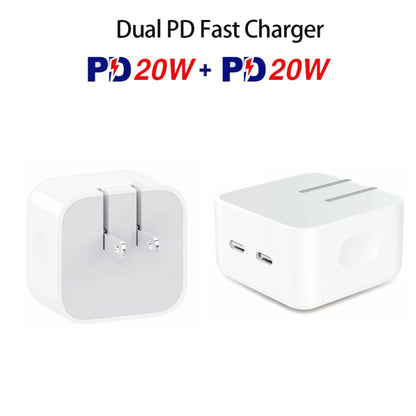 SDC-40W Dual PD USB-C / Type-C Charger for iPhone / iPad Series, US Plug - Apple Accessories by buy2fix | Online Shopping UK | buy2fix