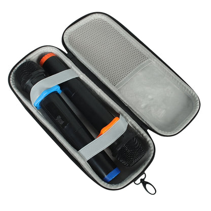 For JBL Partybox On-The-Go Shockproof Hard EVA Storage Bag Carrying Box with Microphone Bag(Black + Orange) - Protective Case by buy2fix | Online Shopping UK | buy2fix