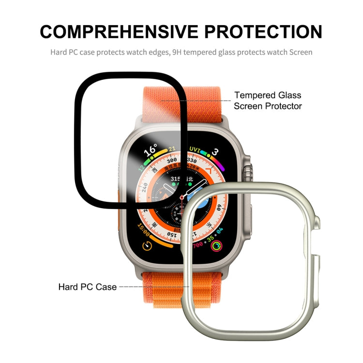 For Apple Watch Ultra / Ultra 2 49mm ENKAY 2 in 1 PC Case + Full Coverage 9H Tempered Glass Film(Black) - Watch Cases by ENKAY | Online Shopping UK | buy2fix