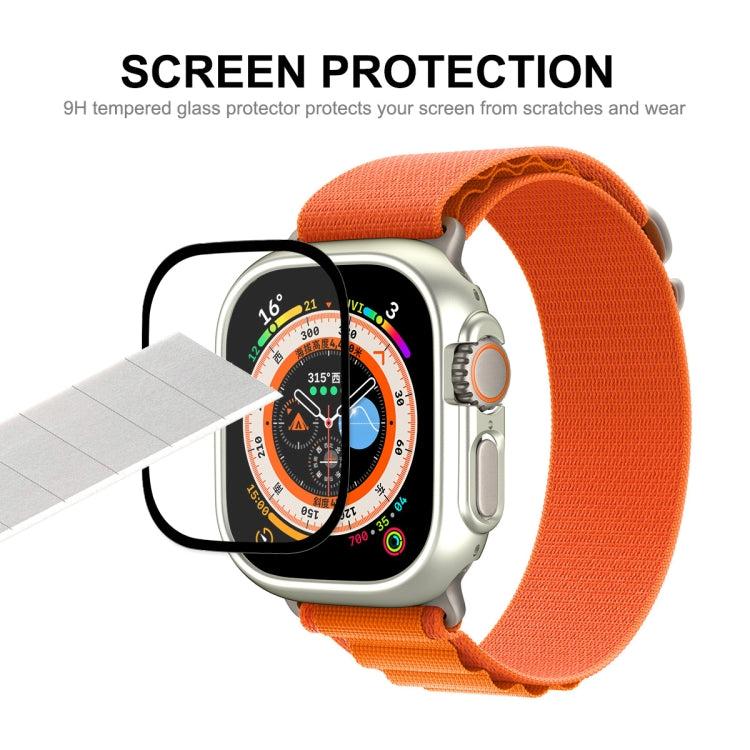 For Apple Watch Ultra / Ultra 2 49mm ENKAY 2 in 1 PC Case + Full Coverage 9H Tempered Glass Film(Black) - Watch Cases by ENKAY | Online Shopping UK | buy2fix