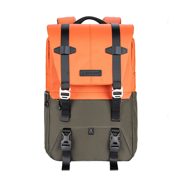 K&F CONCEPT KF13.087AV1 Photography Backpack Light Large Capacity Camera Case Bag with Rain Cover(Orange) - Camera Accessories by K&F | Online Shopping UK | buy2fix