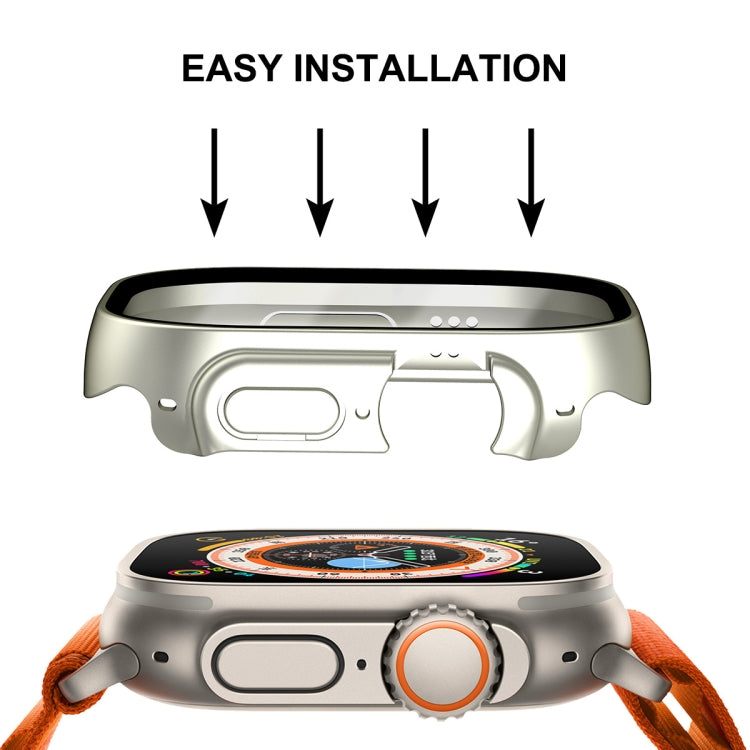 For Apple Watch Ultra / Ultra 2 49mm ENKAY Hat-Prince Waterproof Full Coverage PC Frame + 9H Tempered Glass Case(Silver) - Watch Cases by ENKAY | Online Shopping UK | buy2fix