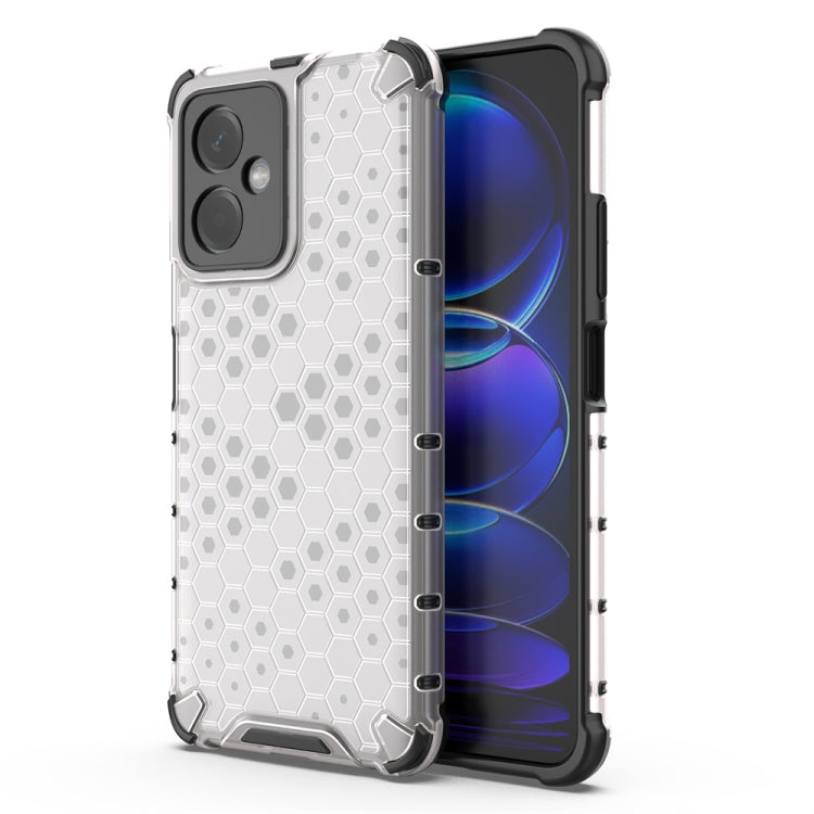 For Xiaomi Redmi Note 12 4G Shockproof Honeycomb Phone Case(White) - Xiaomi Cases by buy2fix | Online Shopping UK | buy2fix