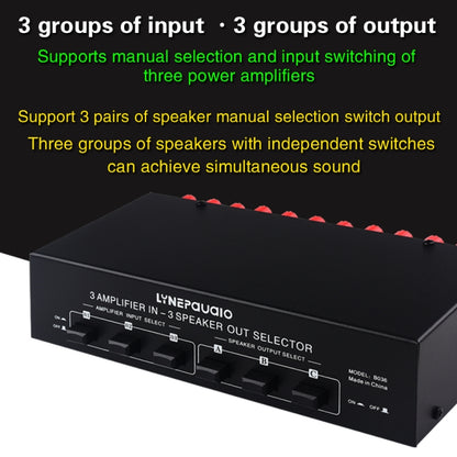 3 Input 3 Output Power Amplifier And Speaker Switcher Speaker Switch Splitter Comparator - Consumer Electronics by buy2fix | Online Shopping UK | buy2fix