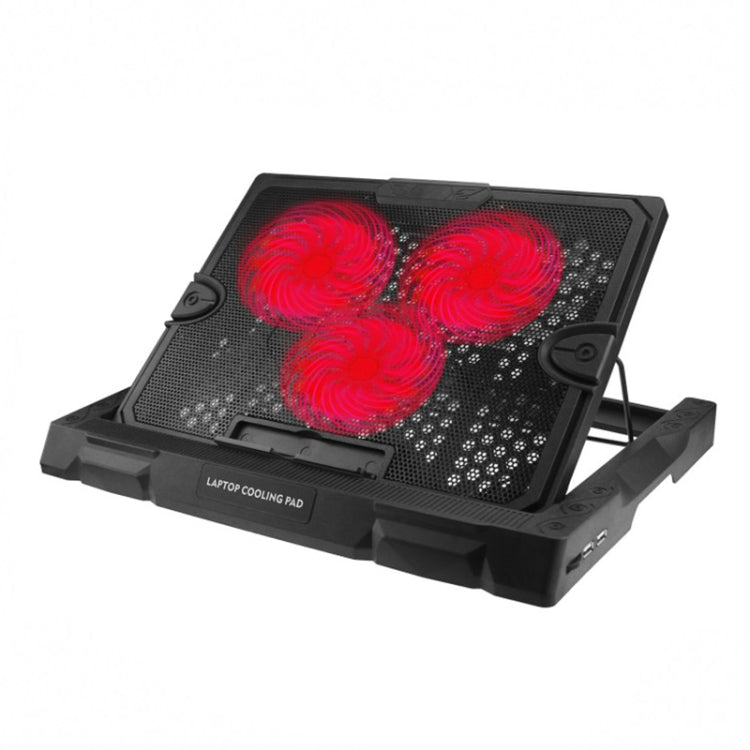 S300 3 Fan Adjustable Wind Speed Desktop Laptop Cooling Pad with Holder(Red) - Cooling Pads by buy2fix | Online Shopping UK | buy2fix