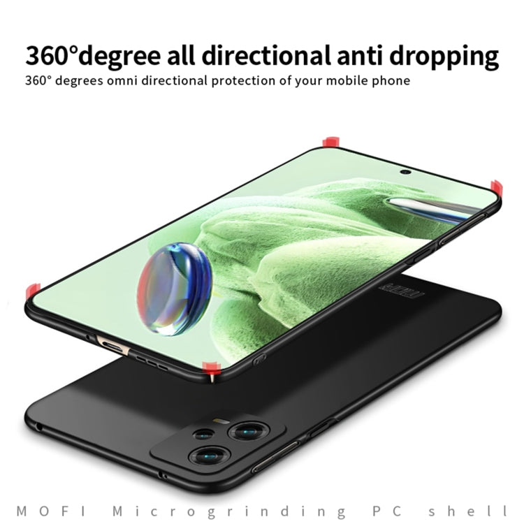 For Xiaomi Redmi Note 12 5G Global MOFI Micro-Frosted PC Ultra-thin Hard Phone Case(Black) - Xiaomi Cases by MOFI | Online Shopping UK | buy2fix