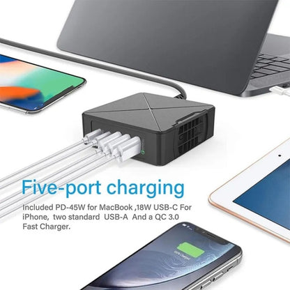 PD-75 Desktop PD Type-C USB QC 3.0 Fast Mobile Phone Charging Station Multifunctional Wireless Charger(EU Plug) - Multifunction Charger by buy2fix | Online Shopping UK | buy2fix