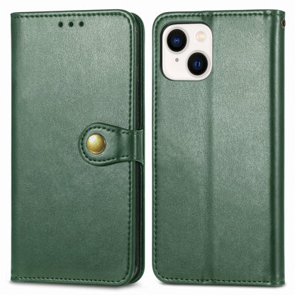 For  iPhone 15 Pro Max Retro Solid Color Buckle Leather Phone Case(Green) - iPhone 15 Pro Max Cases by buy2fix | Online Shopping UK | buy2fix