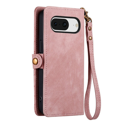 For Google Pixel 8 Geometric Zipper Wallet Side Buckle Leather Phone Case(Pink) - Google Cases by buy2fix | Online Shopping UK | buy2fix