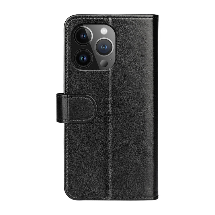 For iPhone 15 Pro R64 Texture Horizontal Flip Leather Phone Case(Black) - iPhone 15 Pro Cases by buy2fix | Online Shopping UK | buy2fix