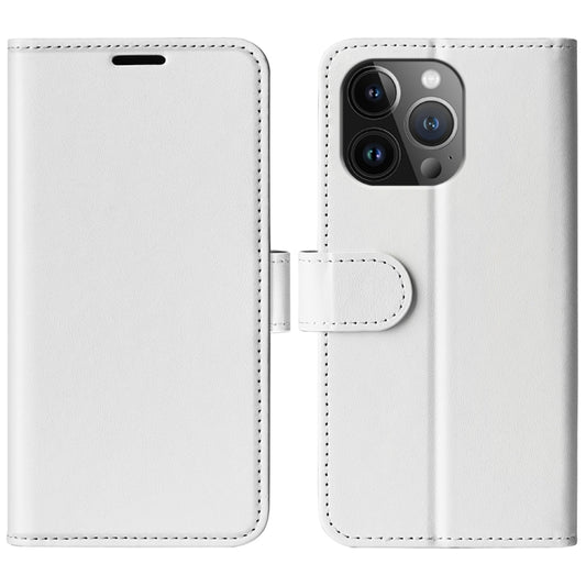 For iPhone 15 Pro Max R64 Texture Horizontal Flip Leather Phone Case(White) - iPhone 15 Pro Max Cases by buy2fix | Online Shopping UK | buy2fix