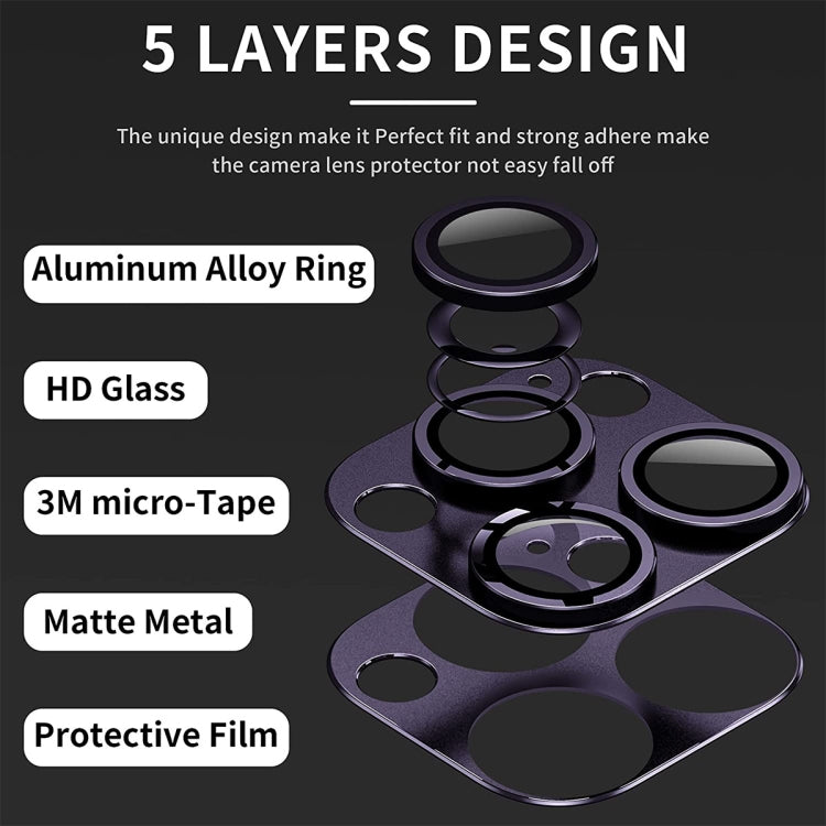 For iPhone 15 Pro / 15 Pro Max ENKAY Anti-reflection Camera Lens Aluminium Alloy Tempered Glass Film(Grey) - iPhone 15 Pro Max Tempered Glass by ENKAY | Online Shopping UK | buy2fix