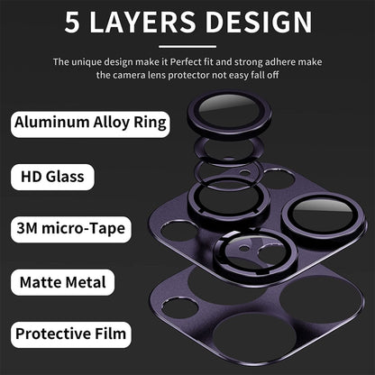 For iPhone 15 Pro / 15 Pro Max ENKAY Anti-reflection Camera Lens Aluminium Alloy Tempered Glass Film(Dark Blue) - iPhone 15 Pro Max Tempered Glass by ENKAY | Online Shopping UK | buy2fix