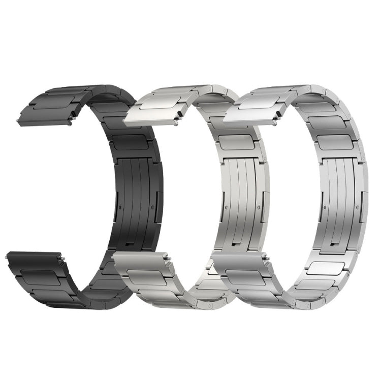 For Xiaomi Watch S2 46mm 22mm I-Shaped Titanium Alloy Watch Band(Black) - Watch Bands by buy2fix | Online Shopping UK | buy2fix