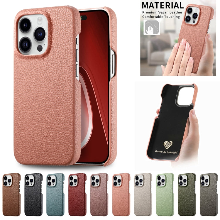 For iPhone 15 Pro Max Litchi Oil Edge Leather Back Phone Case(Jujube Apricot) - iPhone 15 Pro Max Cases by buy2fix | Online Shopping UK | buy2fix