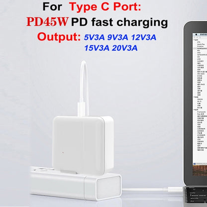 GAN 65W PD45W Dual Type-C+QC3.0 USB Multi Compatible Laptop Adapter EU + US Plug White - Power Supply by buy2fix | Online Shopping UK | buy2fix