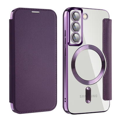 For Samsung Galaxy S22+ 5G MagSafe Magnetic RFID Anti-theft Leather Phone Case(Purple) - Galaxy S22 5G Cases by buy2fix | Online Shopping UK | buy2fix