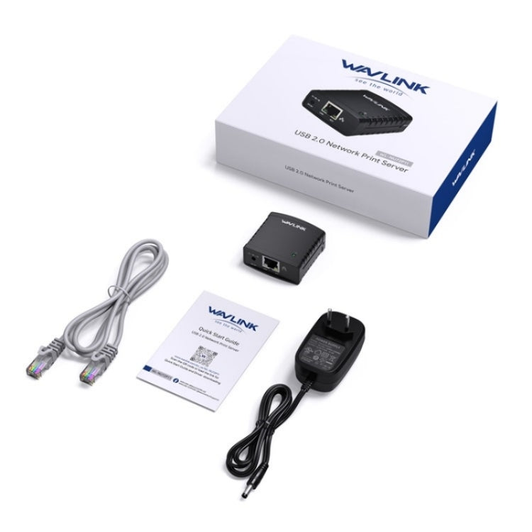 WAVLINK NU72P11 100Mbps Network Print Server USB 2.0 Network Printer Power Adapter(US Plug) - Printer Accessories by WAVLINK | Online Shopping UK | buy2fix