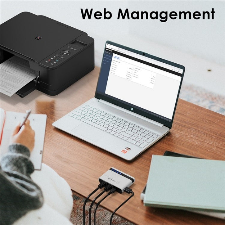 WAVLINK NU516U1 USB2.0 Wireless Printer Server With 10 / 100Mbps LAN / Bridge WiFi(UK Plug) - Printer Accessories by WAVLINK | Online Shopping UK | buy2fix