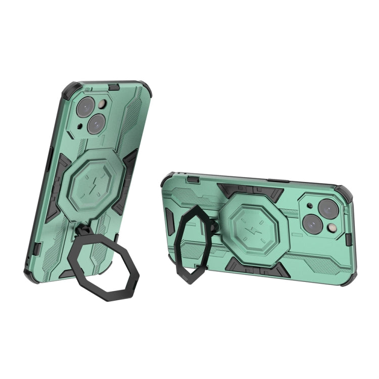 For iPhone 15 MagSafe Supersonic Armor Holder PC Hybrid TPU Phone Case(Green) - iPhone 15 Cases by buy2fix | Online Shopping UK | buy2fix