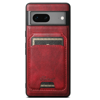 For Google Pixel 7 Suteni H15 Oil Eax Leather Detachable Wallet Back Phone Case(Red) - Google Cases by Suteni | Online Shopping UK | buy2fix