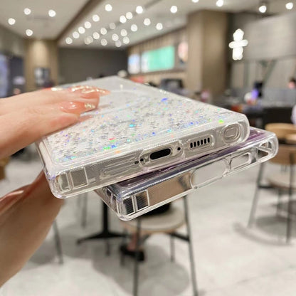 For Samsung Galaxy S23+ 5G MagSafe Glitter Hybrid Clear TPU Phone Case(Purple) - Galaxy S23+ 5G Cases by buy2fix | Online Shopping UK | buy2fix