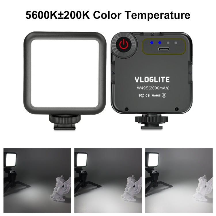 VLOGLITE W49S Adjustable Brightness Mini Beauty Video Light Photography Live Streaming LED Fill Light -  by VLOGLITE | Online Shopping UK | buy2fix