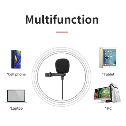 JMARY MC-R1 Phone Laptop Recording Interview Lavalier Mic 3.5mm Mini Microphone - Microphone by buy2fix | Online Shopping UK | buy2fix