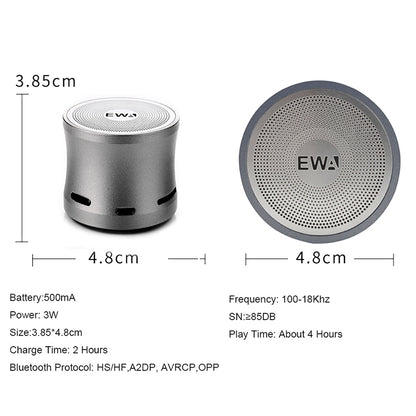 EWA A109M  Portable Bluetooth Speaker Wireless Heavy Bass Bomm Box Subwoofer Phone Call Surround Sound Bluetooth Shower Speaker(Black) - Mini Speaker by EWA | Online Shopping UK | buy2fix