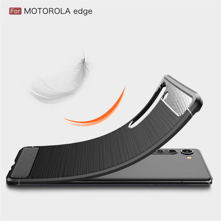 For Motorola Moto Edge Brushed Texture Carbon Fiber TPU Case(Black) - Motorola Cases by buy2fix | Online Shopping UK | buy2fix