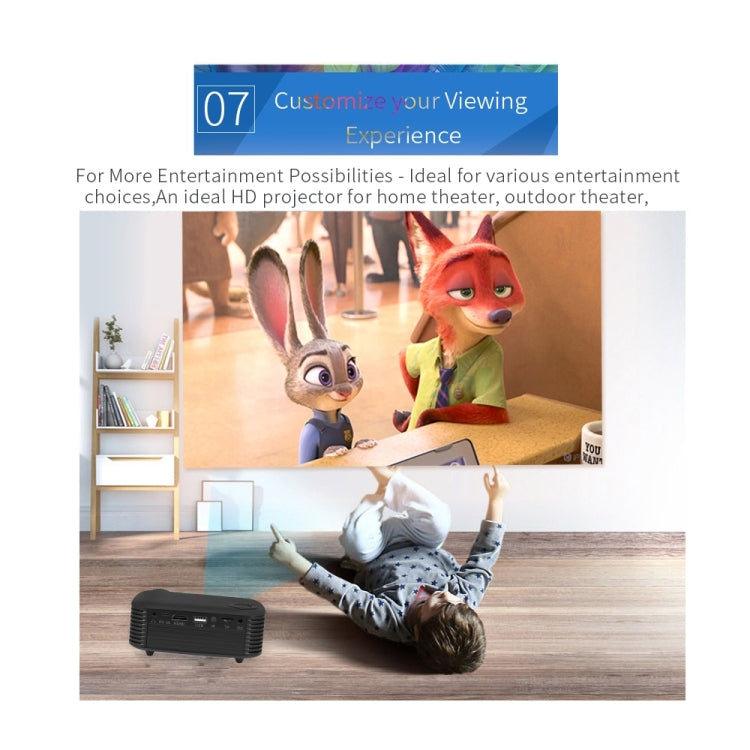 A2000 Portable Projector 800 Lumen LCD Home Theater Video Projector, Support 1080P, US Plug (Orange) - Consumer Electronics by buy2fix | Online Shopping UK | buy2fix