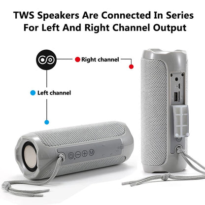 T&G TG191 10W Waterproof Bluetooth Speaker Stereo Double Diaphragm Subwoofer Portable Audio FM Radio(Gold) - Waterproof Speaker by T&G | Online Shopping UK | buy2fix