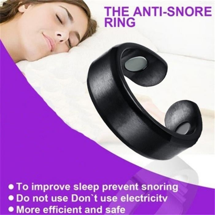 Acupressure Anti Snore Ring Treatment Reflexology Anti Snoring Apnea Sleeping Device(Black) - Anti Snoring Tools by buy2fix | Online Shopping UK | buy2fix