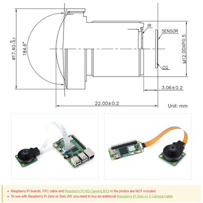 Waveshare WS1842714 For Raspberry Pi M12 High Resolution Lens, 14MP, 2.72mm Focal Length,23964 - Raspberry Pi Accessories by Waveshare | Online Shopping UK | buy2fix