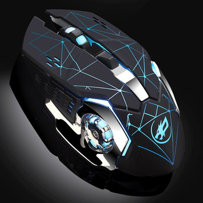 WARWOLF  Q8 Wireless Rechargeable Mouse Glowing Gaming Mouse(Black) - Wireless Mice by buy2fix | Online Shopping UK | buy2fix