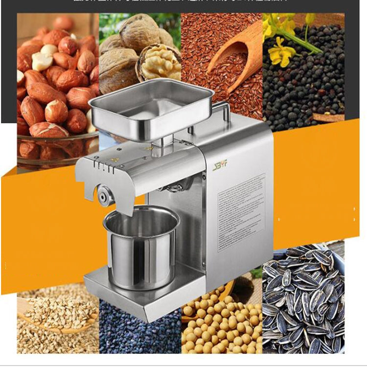 Seed Oil Press Extrator Stainless Steel Commercial Home Automatic Peanut Coconut Sesame Oil Press Machine 40x36.5x16cm, CN Plug - Home & Garden by buy2fix | Online Shopping UK | buy2fix