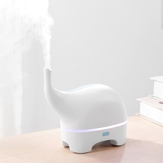 Mini Elephant Style 2.4MHz Ultrasound Household Air Purification USB Charging LED Light Humidifying Aromatherapy Purifier, Size:165x77.4x155 mm(White) - Home & Garden by buy2fix | Online Shopping UK | buy2fix