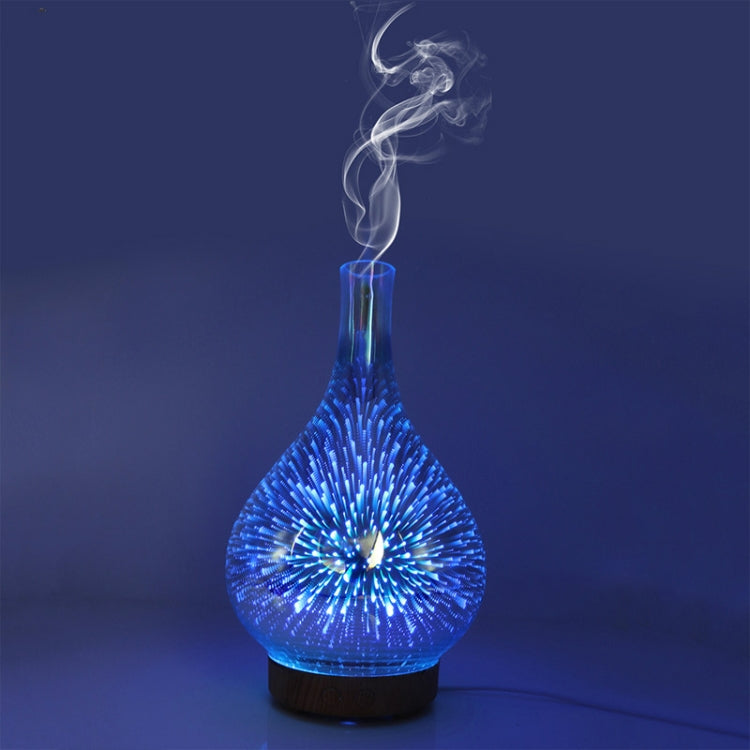 STB-XB10 3D Fireworks 7 Colors LED Night Light Air Humidifier Aroma Essential Oil Diffuser Mist Maker, Plug Type:US Plug(Light Wood Grain) - Home & Garden by buy2fix | Online Shopping UK | buy2fix