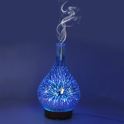 STB-XB10 3D Fireworks 7 Colors LED Night Light Air Humidifier Aroma Essential Oil Diffuser Mist Maker, Plug Type:US Plug(Light Wood Grain) - Home & Garden by buy2fix | Online Shopping UK | buy2fix