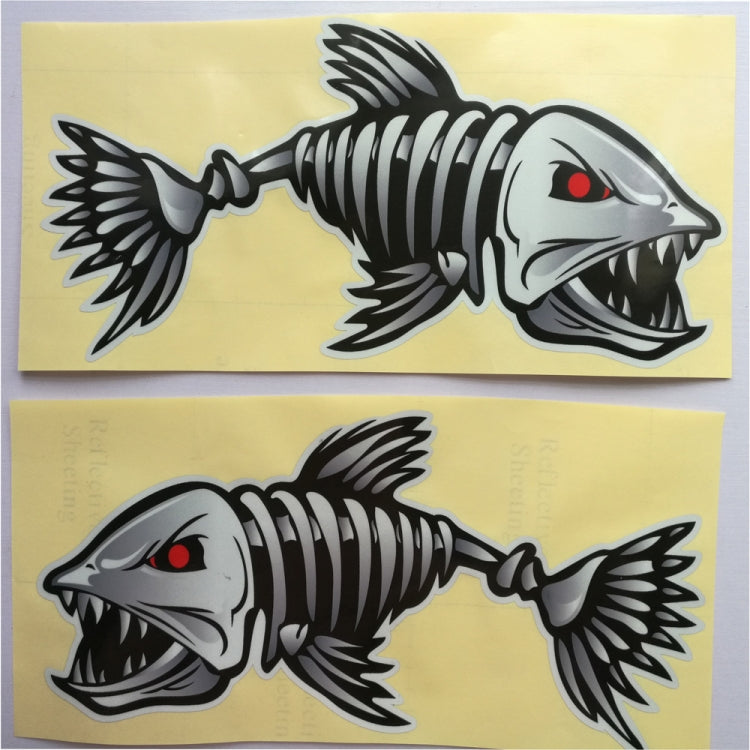 10 PCS Horror Skeleton Shark Fishing Daren Cover Scratch Reflective Waterproof Personality Body Sticker 30*15cm - Decorative Sticker by buy2fix | Online Shopping UK | buy2fix