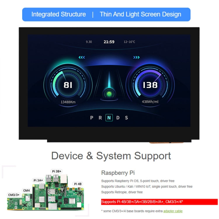 Waveshare 4.3 Inch DSI Display 800×480 Pixel IPS Display Panel, Style:Touch Display - Consumer Electronics by Waveshare | Online Shopping UK | buy2fix