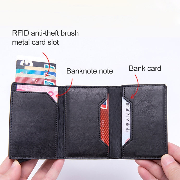 Magnetic RFID Bag Multifunctional Aluminum Automatic Pop-up Credit Card Package(Blue) - Home & Garden by buy2fix | Online Shopping UK | buy2fix