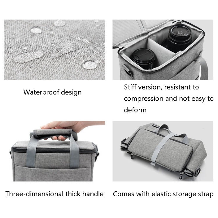 Baona BN-H001 Digital Camera Bag Casual Portable Camera Waterproof Bag, Size:Small(Gray) - Camera Accessories by Baona | Online Shopping UK | buy2fix