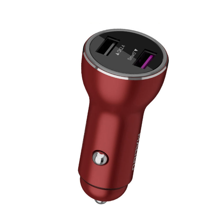 QIAKEY QK505 Dual Ports Fast Charge Car Charger(Red) - Car Charger by QIAKEY | Online Shopping UK | buy2fix