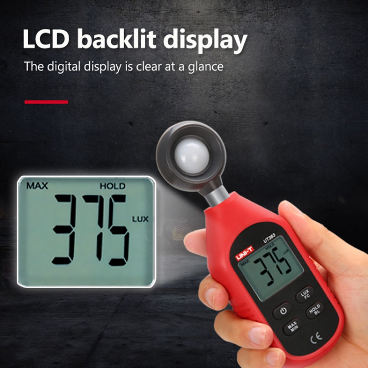 UNI-T UT383 200,000 LUX Digital Luxmeter Luminance Light Meter With LCD Backlit Display - Consumer Electronics by UNI-T | Online Shopping UK | buy2fix
