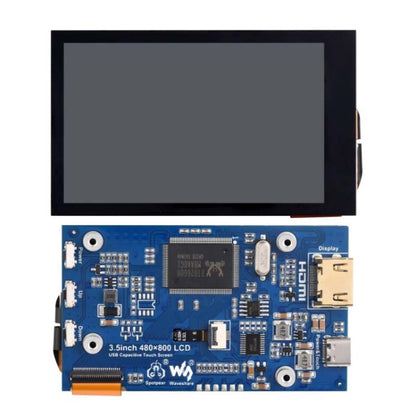 Waveshare 3.5inch 480x800 IPS Capacitive Touch LCD Display For Raspberry Pi ,HDMI Interface - Modules Expansions Accessories by Waveshare | Online Shopping UK | buy2fix