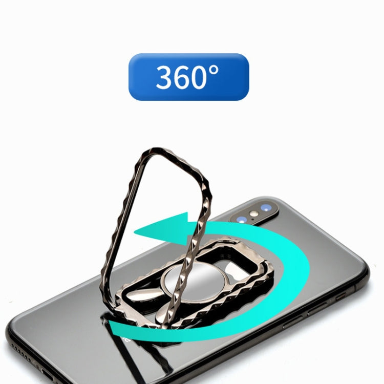 Metal Car Mobile Phone Folding Bracket Ring Buckle Paste Bracket,Style: Square(Black) - Ring Holder by buy2fix | Online Shopping UK | buy2fix